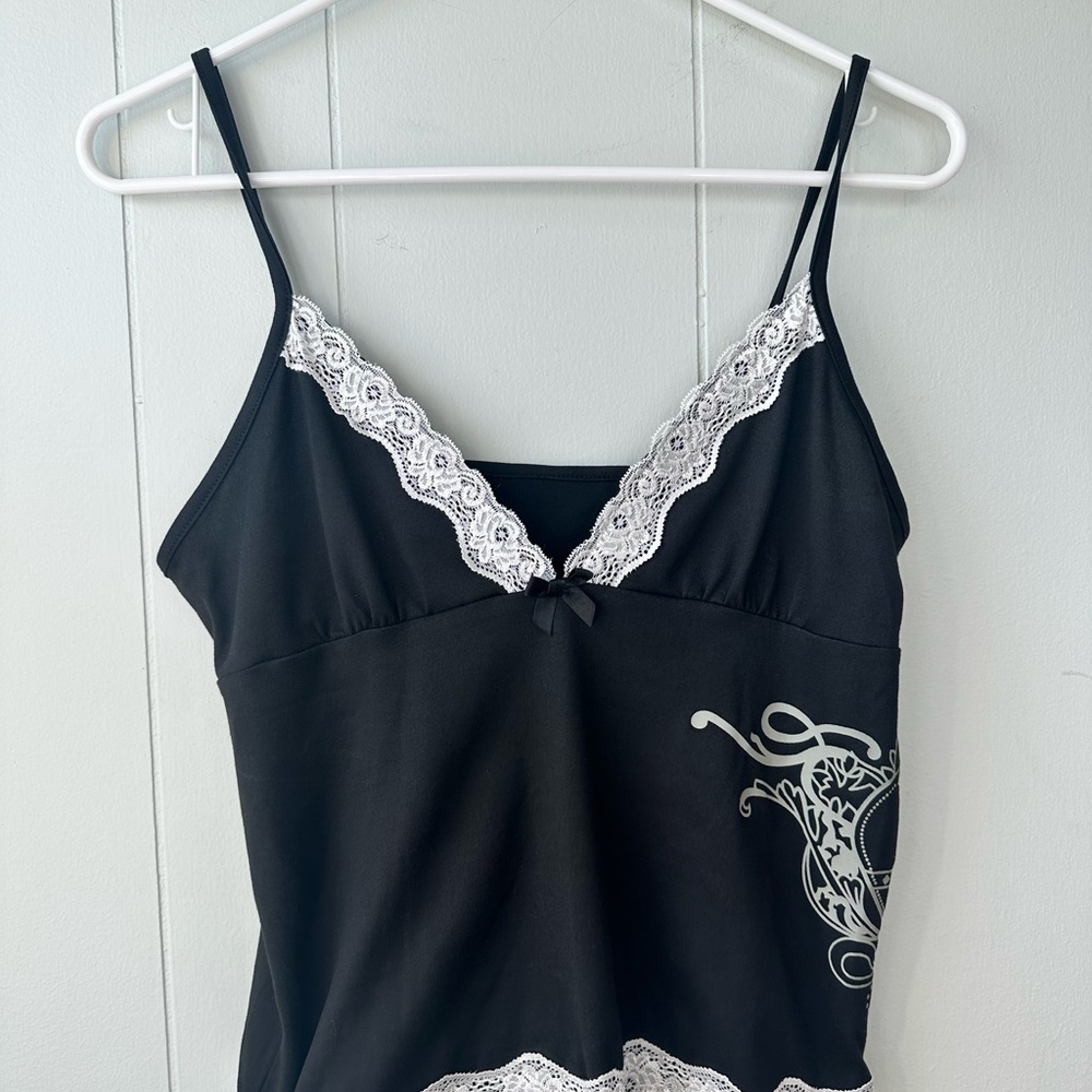 Black Lace Trim Camisole
